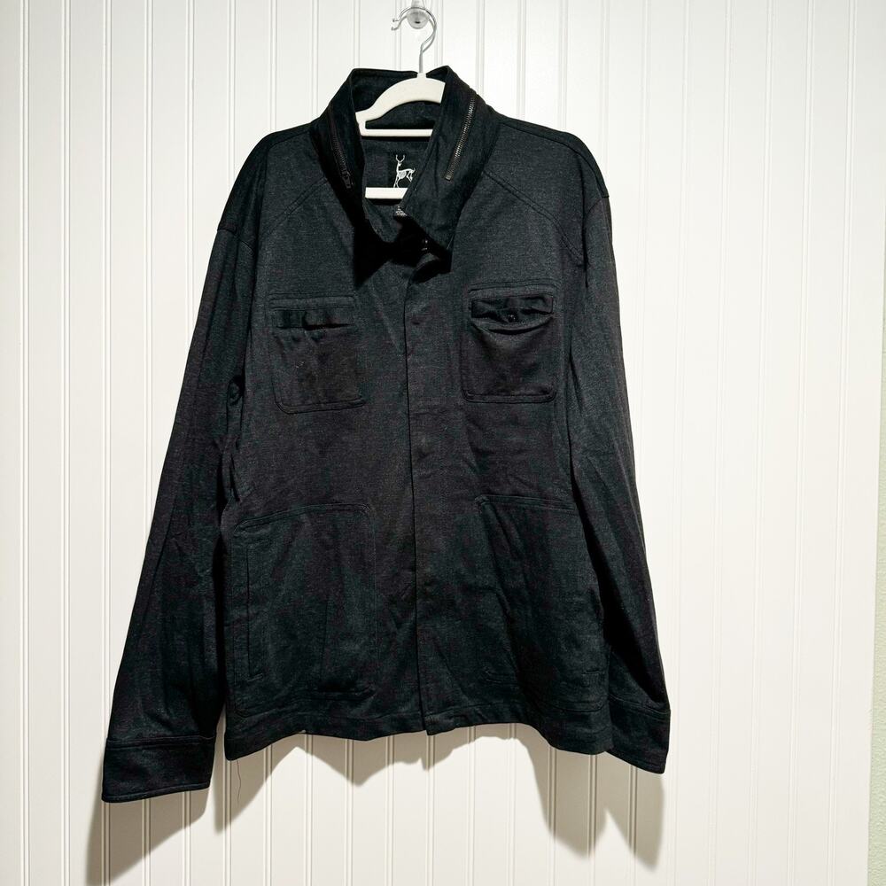 Kane Unke Dark Gray Hidden Hood Military Jacket Lightweight Mens XL